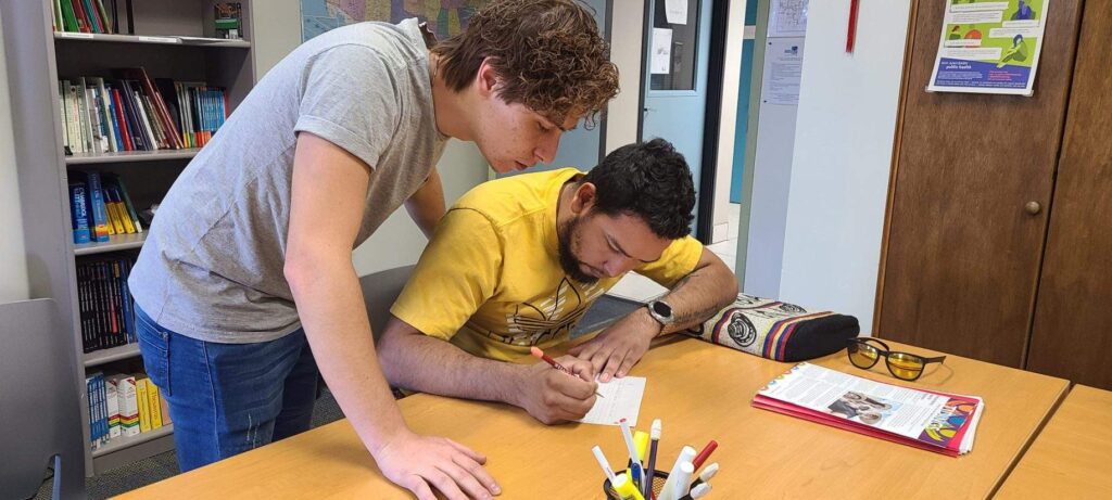 students learning in AEC classroom