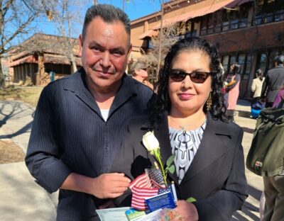 Alfredo and Obdulia Fonseca at Obdulia's naturalization ceremony 2/29/24 in Durango